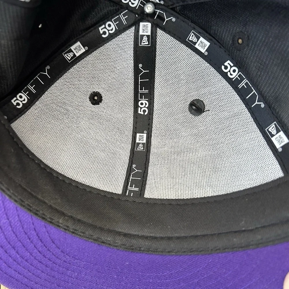 New Era Fresh Rags Tampa Bay Devil Rays Satin 59FIFTY Fitted Hat 7 3/4 Black Pin